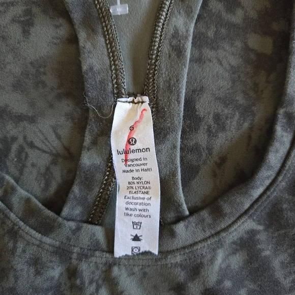 Lululemon Cool Racerback II Nulu Radial Tie Dye Graphite Green Tank Top Size 6 - Picture 7 of 9